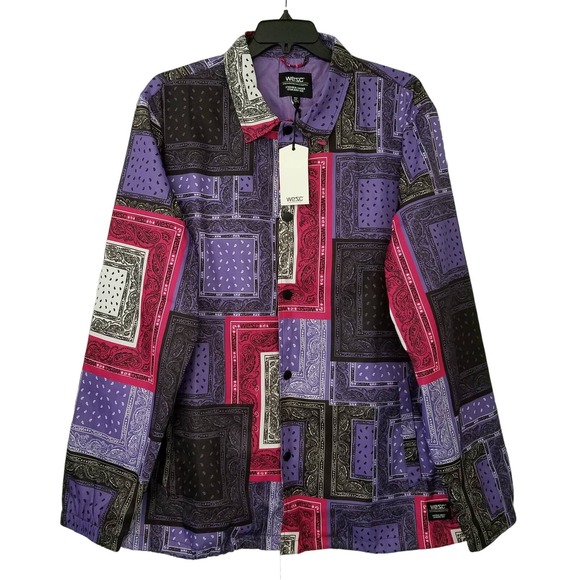 Wesc Coach Patchwork Bandana Jacket Paisley Purple Mens XXL Womens‎ XXXL NWT - Picture 1 of 8